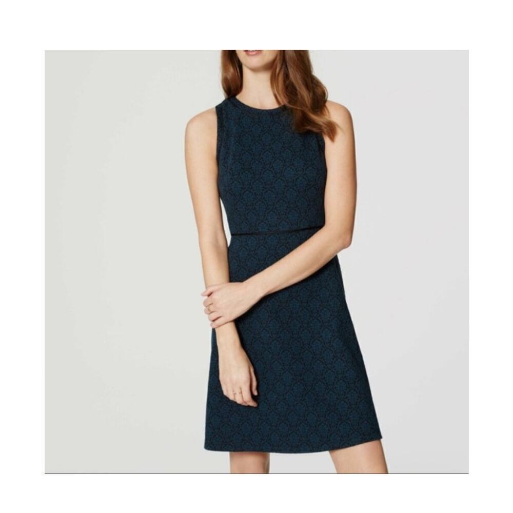 NWT Ann Taylor LOFT Womans Sleeveless Blue Black Dress Size 12